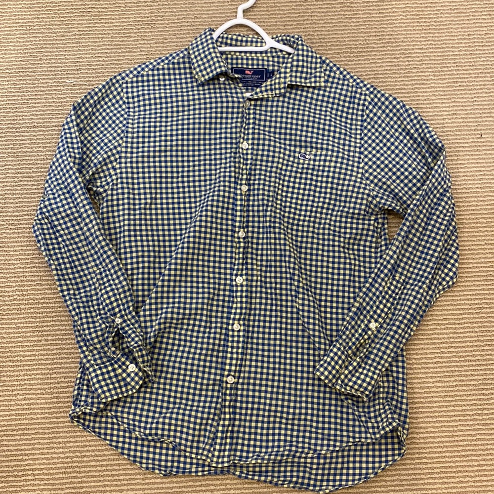 Checkered Ling Sleeve Button Down Vineyard Vines - image 1